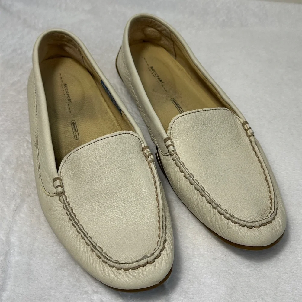 Womens Leather Slip On‎ Classic Preppy Old Money Washable Loafers 8.5 Minimalist
